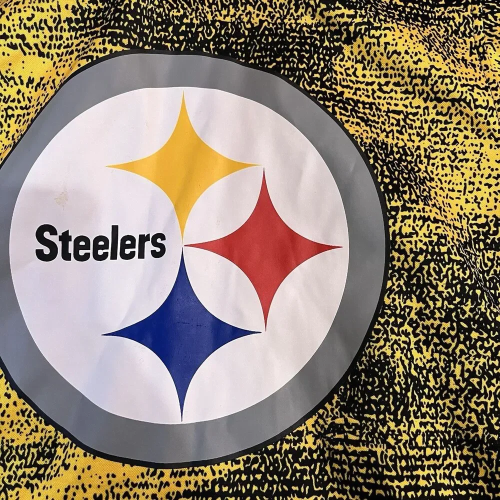 NFL Team Apparel Pittsburgh Steelers Football Yellow Black Hoodie Mens Size M